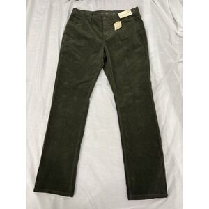 St Johns Bay Secretly Slender Straight Leg Corduroy Pants Women 14 Oregano NWT